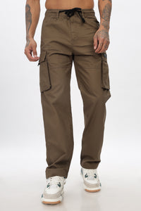 Men's Brown straight fit cargo