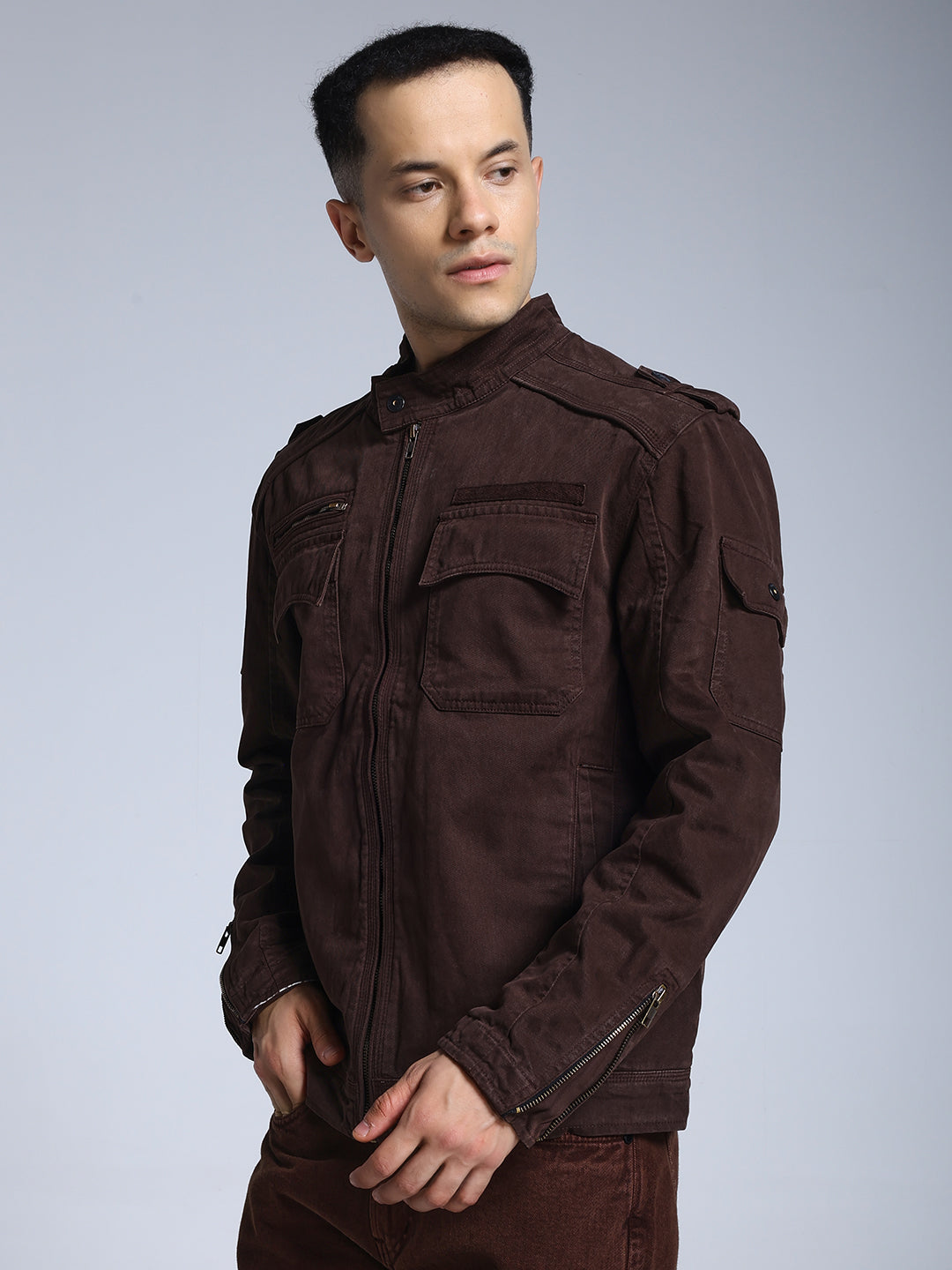 Utility Rider Jacket (Dark Brown)