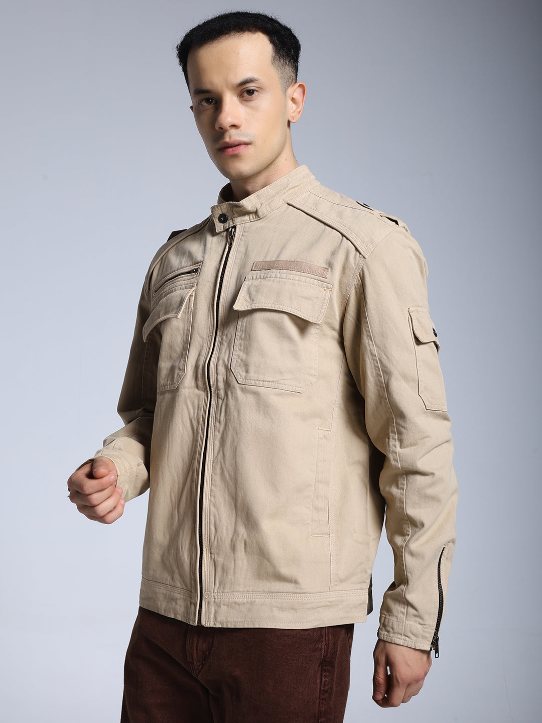 Utility Rider Jacket (Beige)