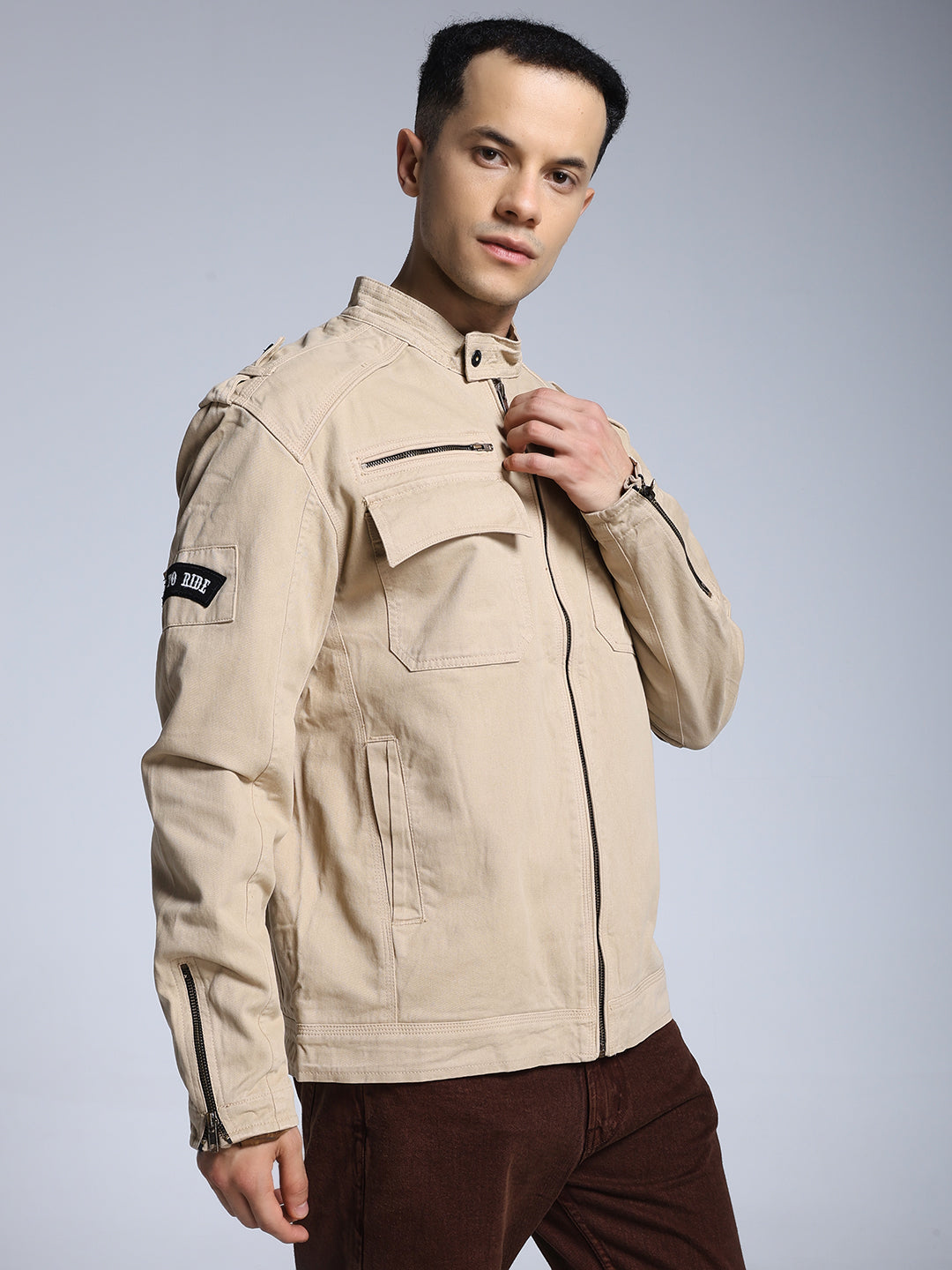 Utility Rider Jacket (Beige)
