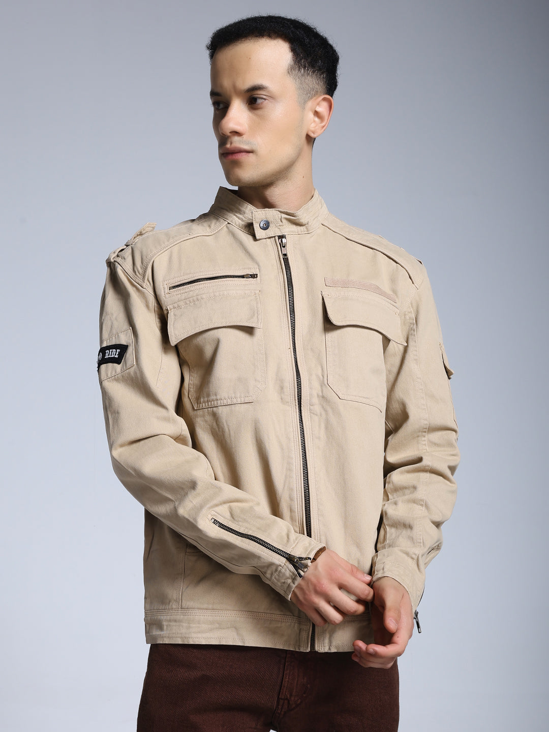 Utility Rider Jacket (Beige)