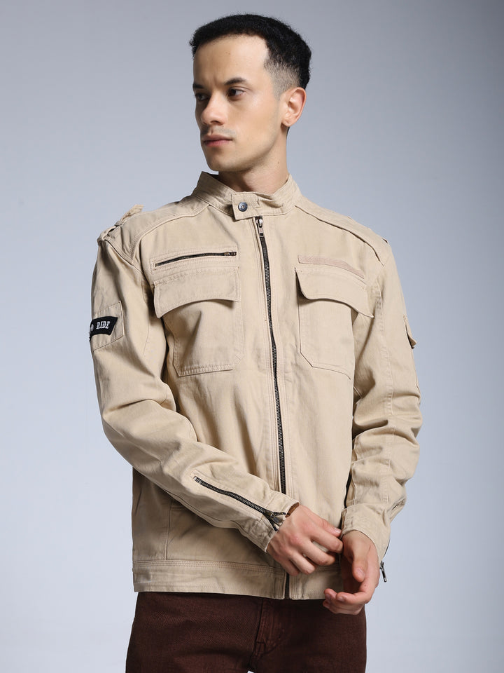 Utility Rider Jacket (Beige)