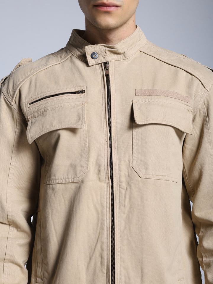 Utility Rider Jacket (Beige)