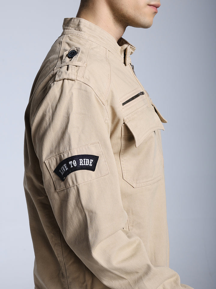Utility Rider Jacket (Beige)