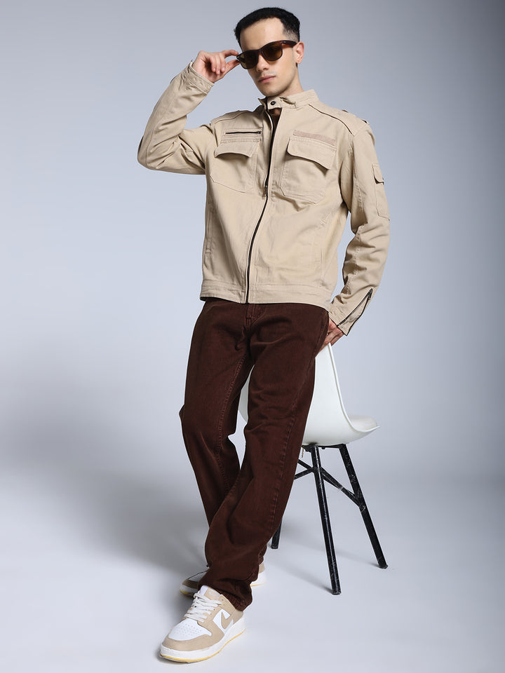 Utility Rider Jacket (Beige)