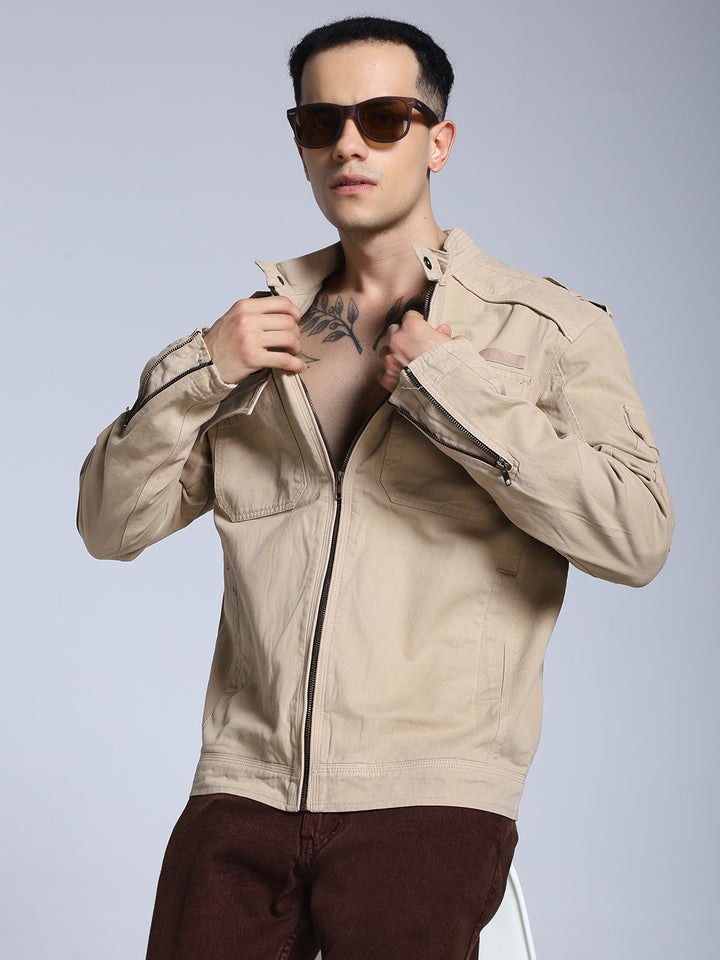 Utility Rider Jacket (Beige)