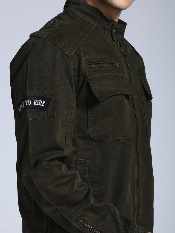 Utility Rider Jacket (Olive Green)
