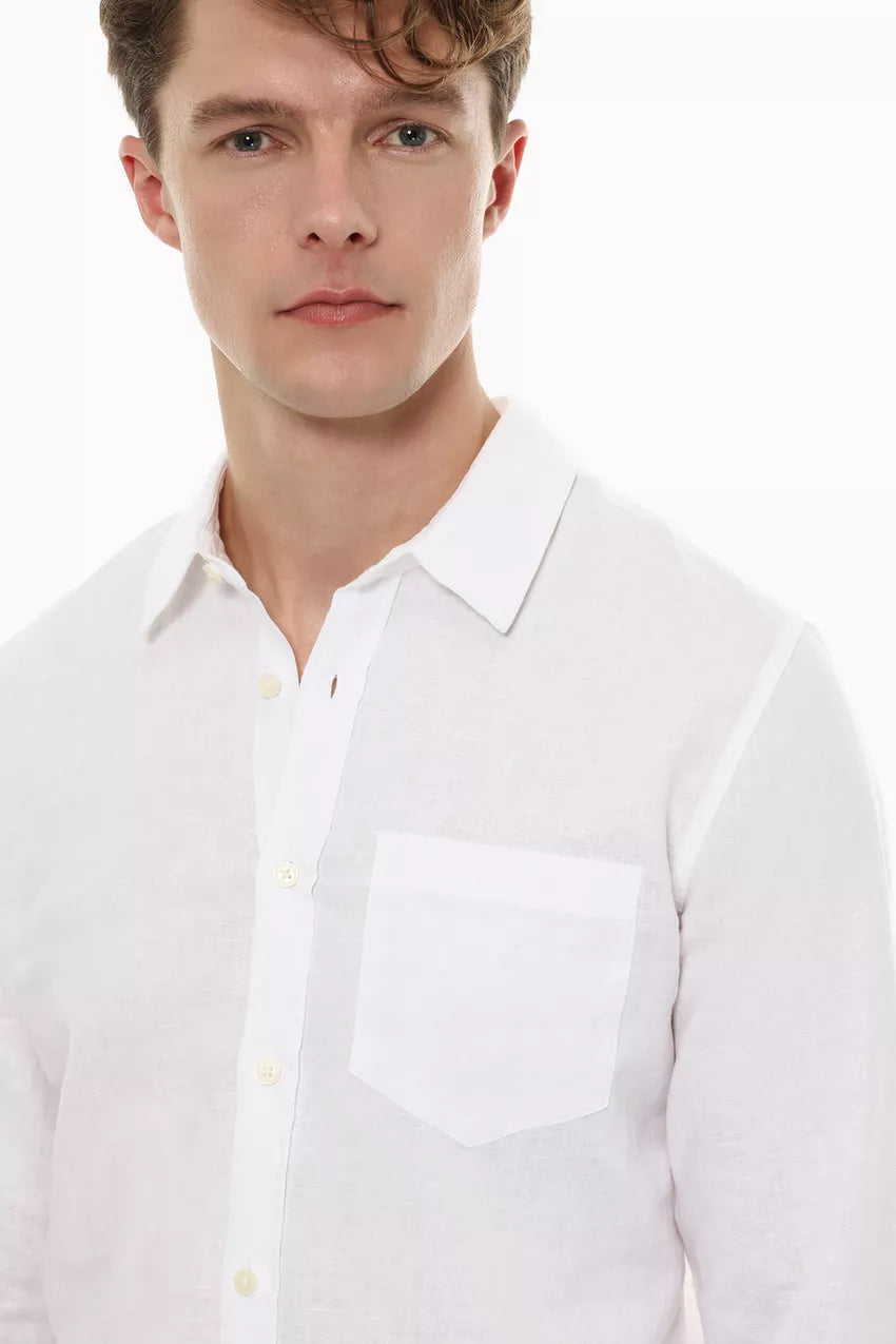 Men's Ivory linen shirt