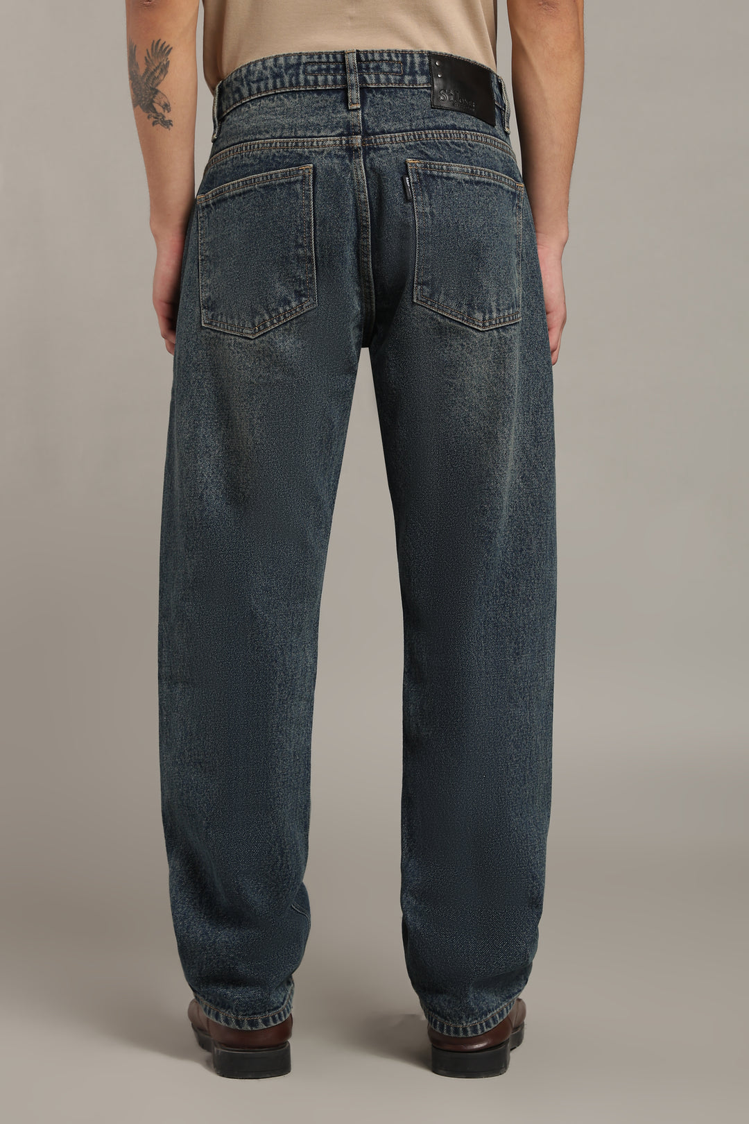 Men's Dark Wash Straight Fit Denim Jeans