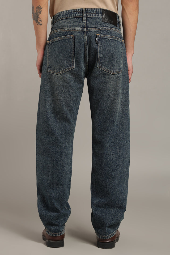 Men's Dark Wash Straight Fit Denim Jeans