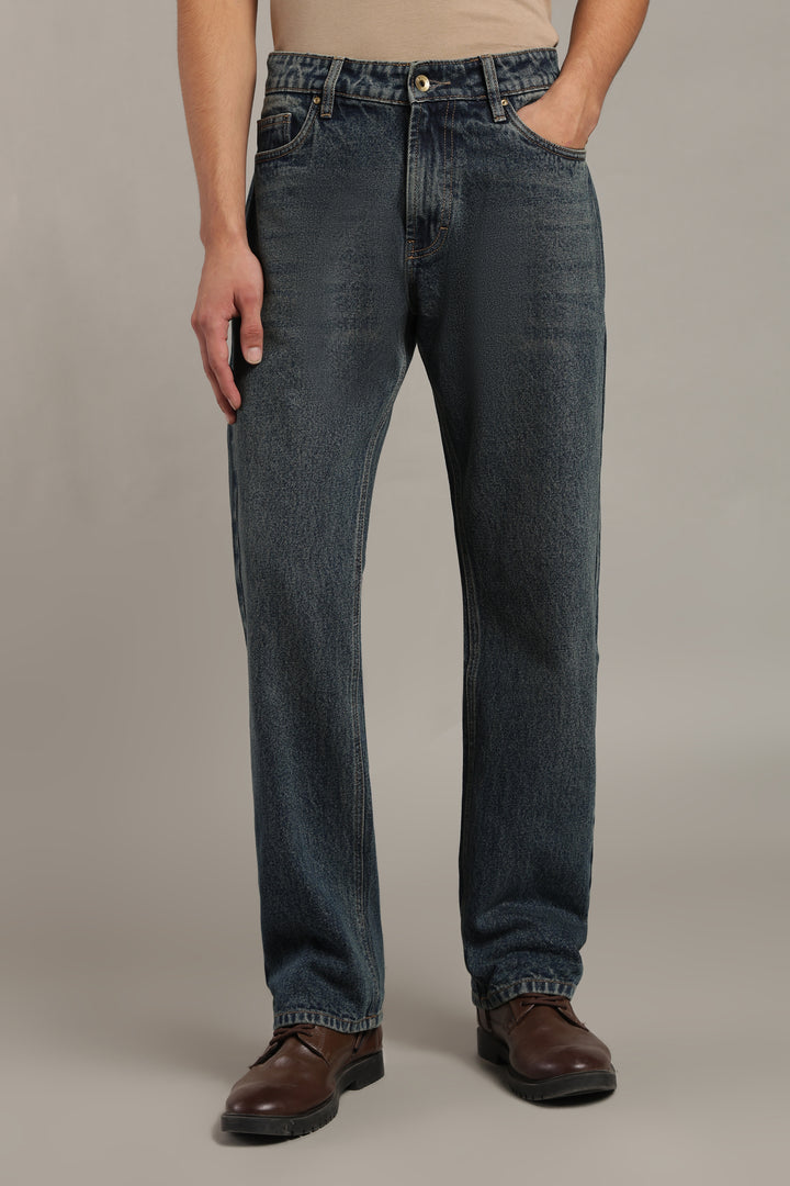 Men's Dark Wash Straight Fit Denim Jeans