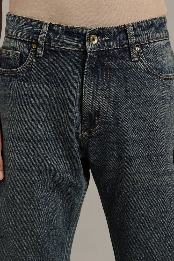 Men's Dark Wash Straight Fit Denim Jeans