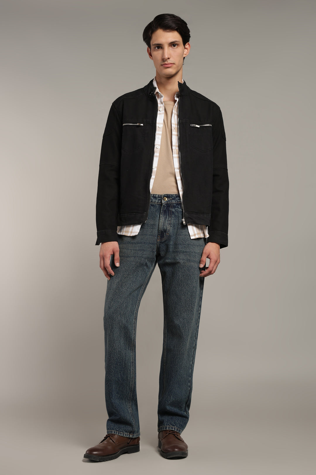 Men's Dark Wash Straight Fit Denim Jeans