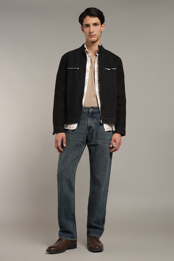Men's Dark Wash Straight Fit Denim Jeans
