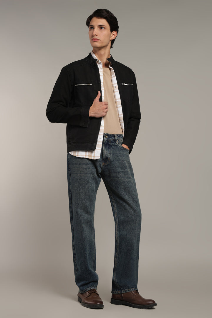Men's Dark Wash Straight Fit Denim Jeans