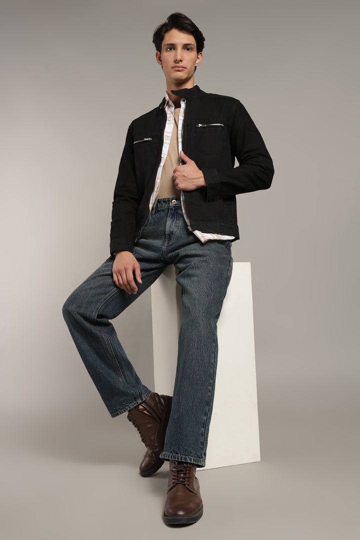 Men's Dark Wash Straight Fit Denim Jeans
