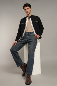 Men's Dark Wash Straight Fit Denim Jeans