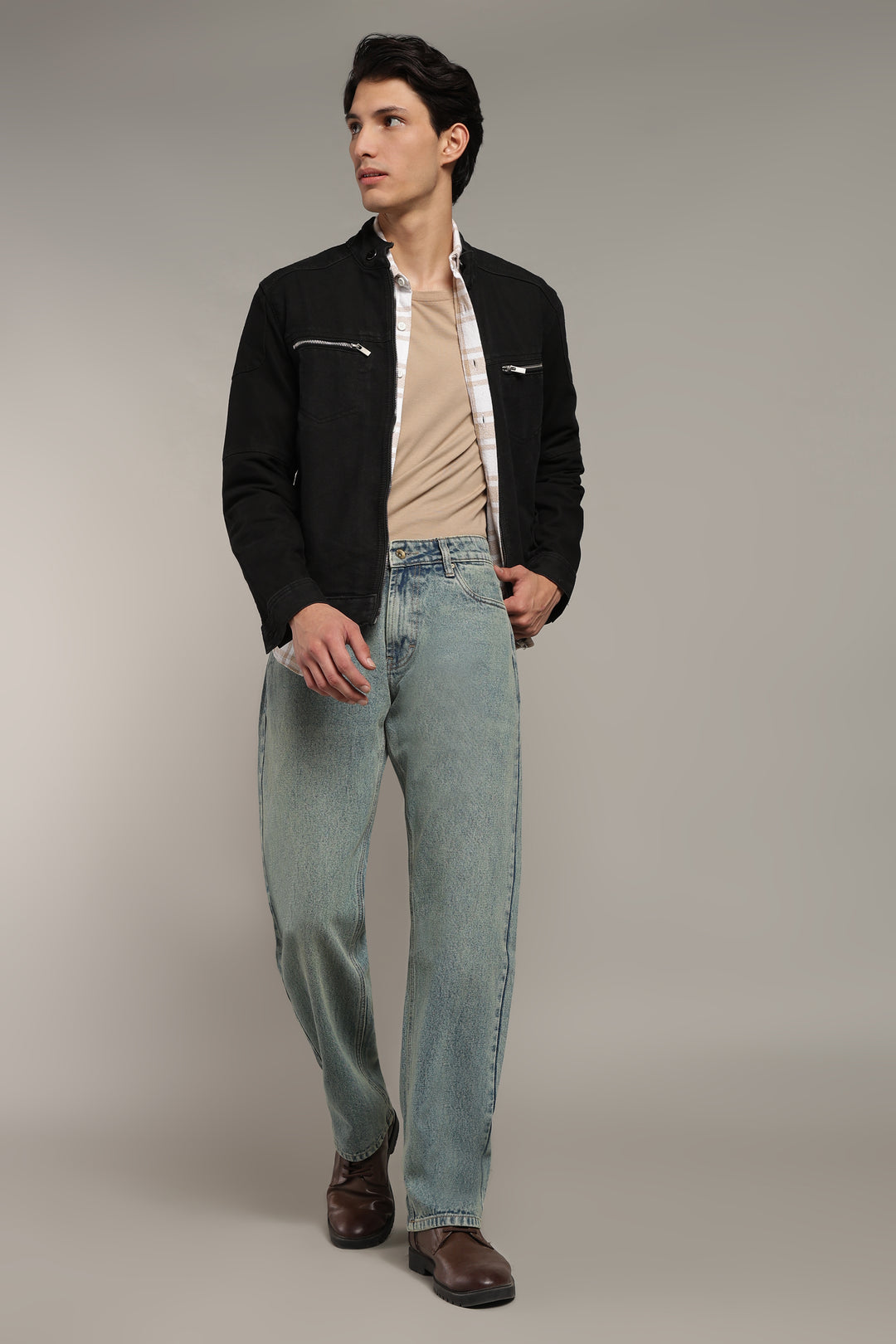 Men's Dusty Wash Straight Fit Denim Jeans