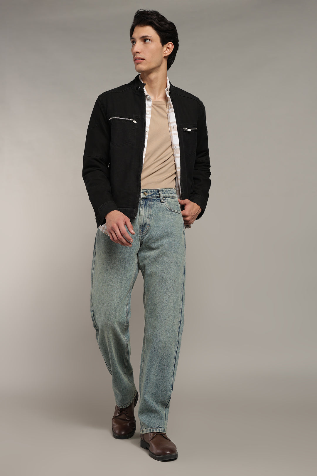 Men's Dusty Wash Straight Fit Denim Jeans