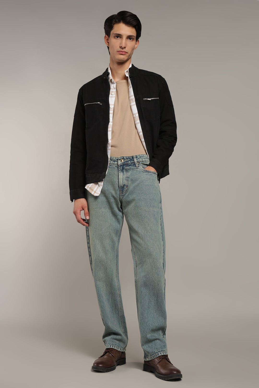 Men's Dusty Wash Straight Fit Denim Jeans
