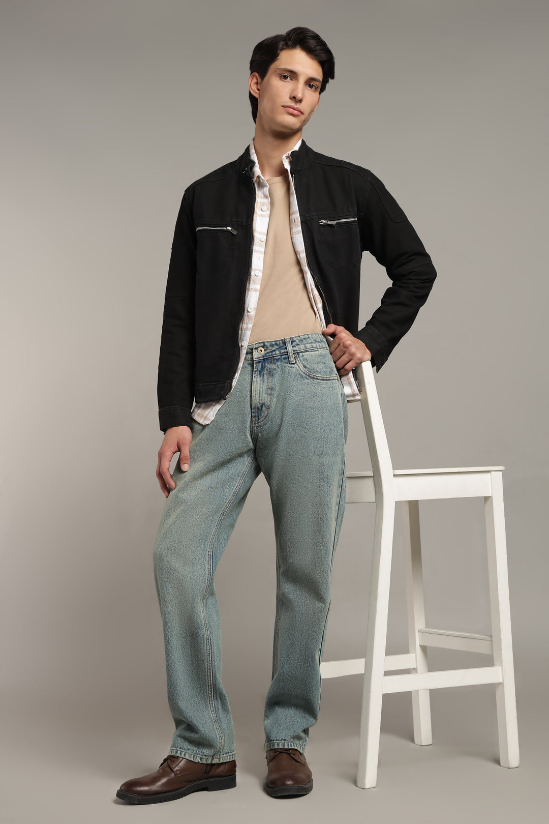 Men's Dusty Wash Straight Fit Denim Jeans