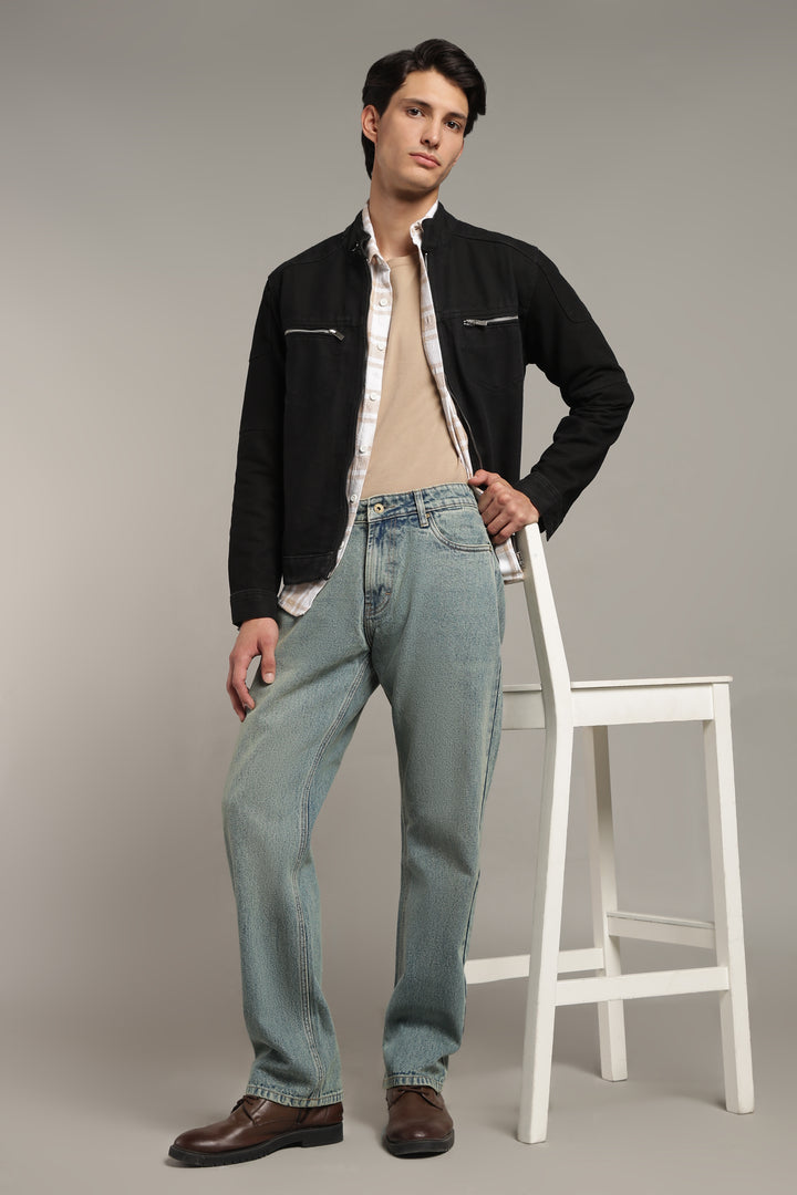 Men's Dusty Wash Straight Fit Denim Jeans