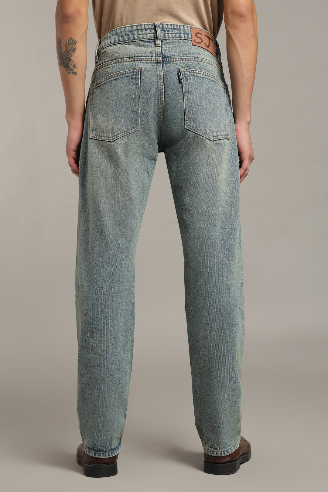 Men's Dusty Wash Straight Fit Denim Jeans