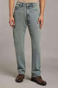 Men's Dusty Wash Straight Fit Denim Jeans
