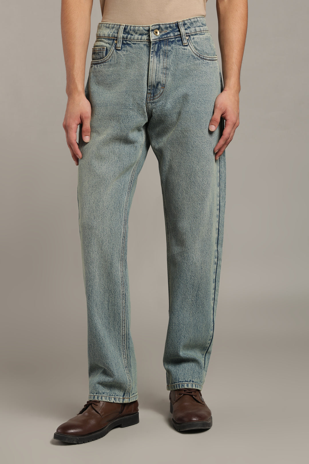 Men's Dusty Wash Straight Fit Denim Jeans