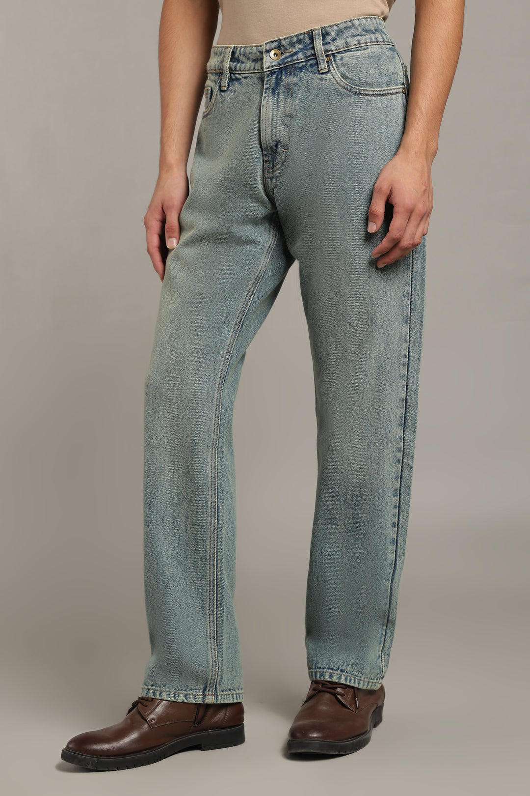 Men's Dusty Wash Straight Fit Denim Jeans