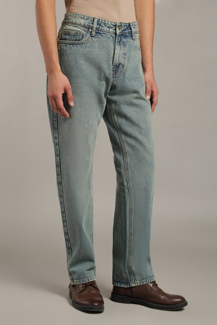 Men's Dusty Wash Straight Fit Denim Jeans