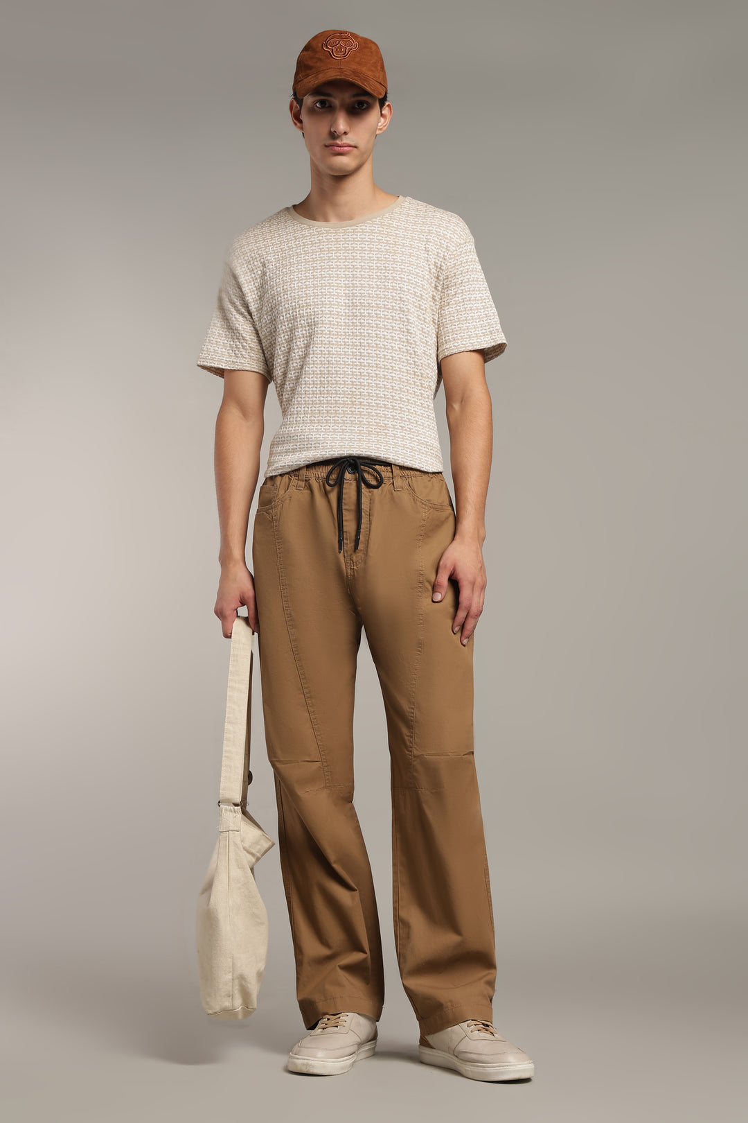 Men’s Camel Brown Relaxed Utility Pants