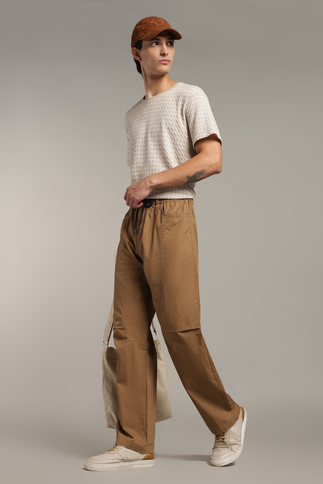 Men’s Camel Brown Relaxed Utility Pants
