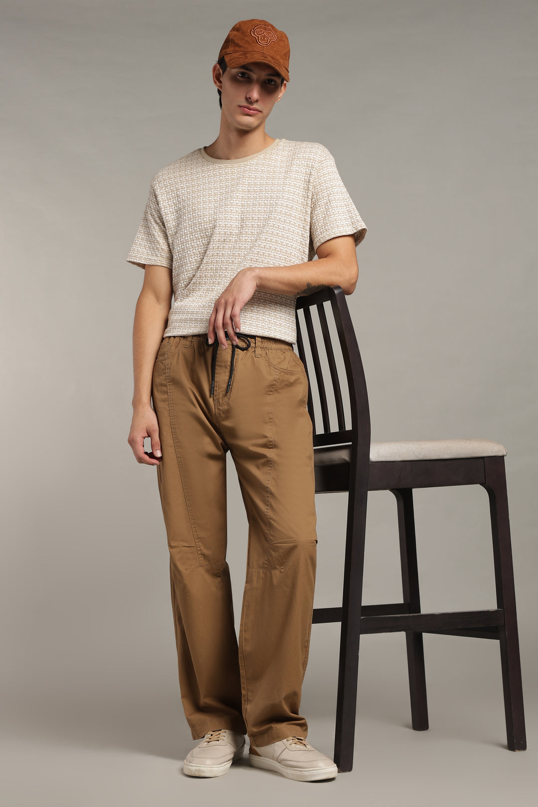 Men’s Camel Brown Relaxed Utility Pants