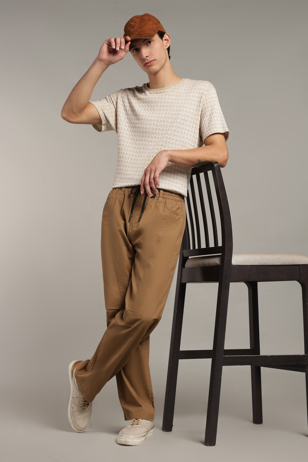 Men’s Camel Brown Relaxed Utility Pants