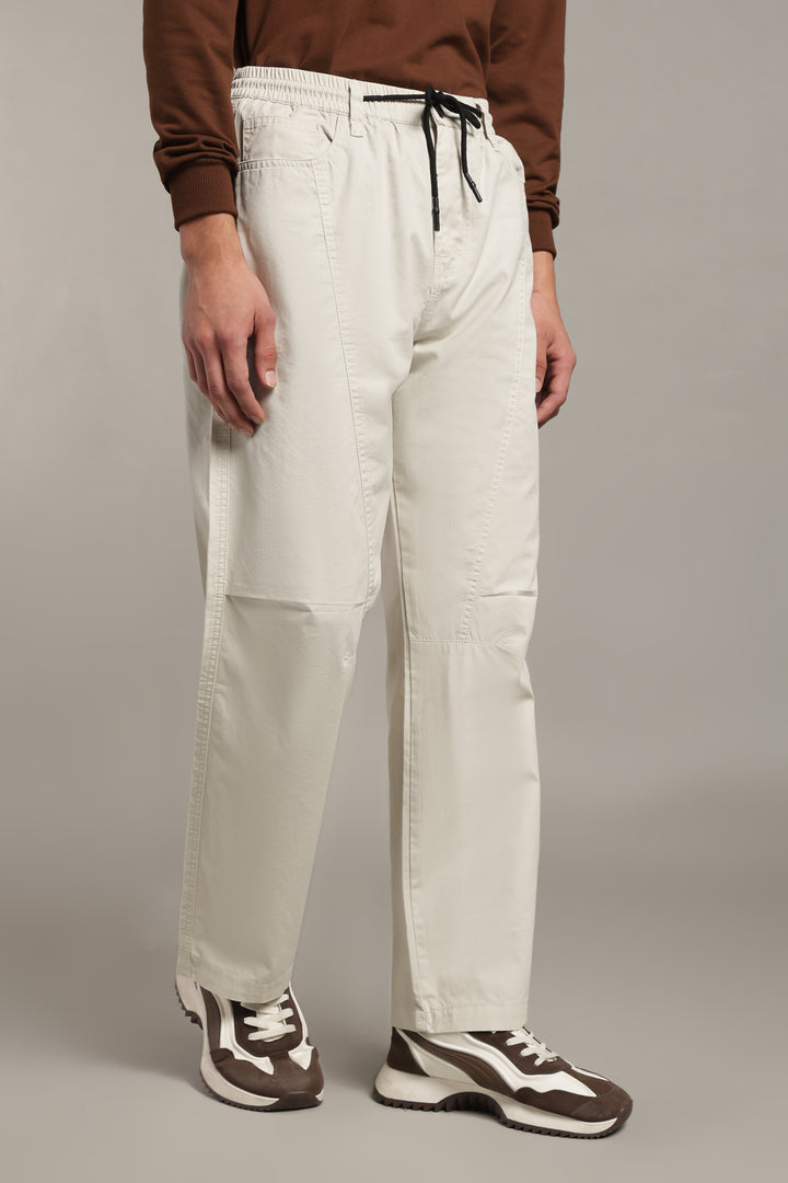 Men’s Cream Relaxed Utility Pants