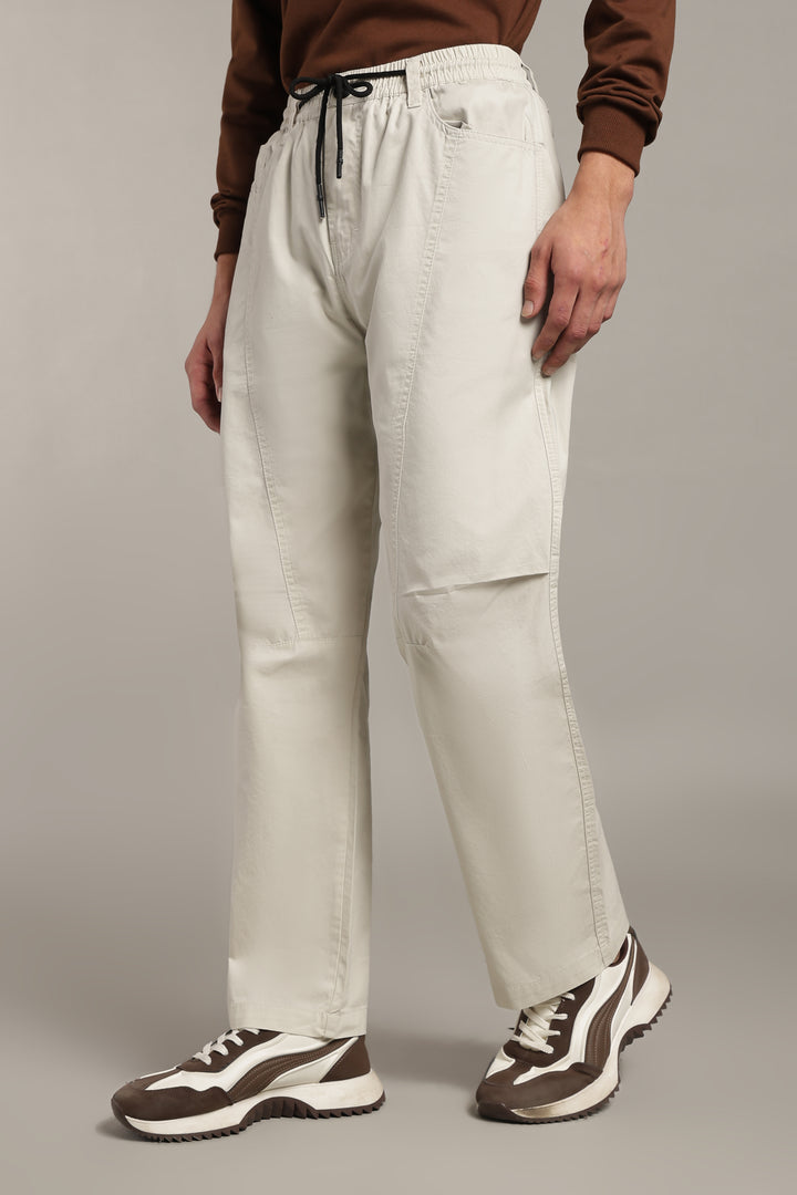 Men’s Cream Relaxed Utility Pants