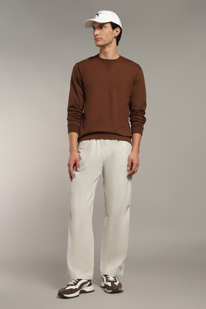Men’s Cream Relaxed Utility Pants