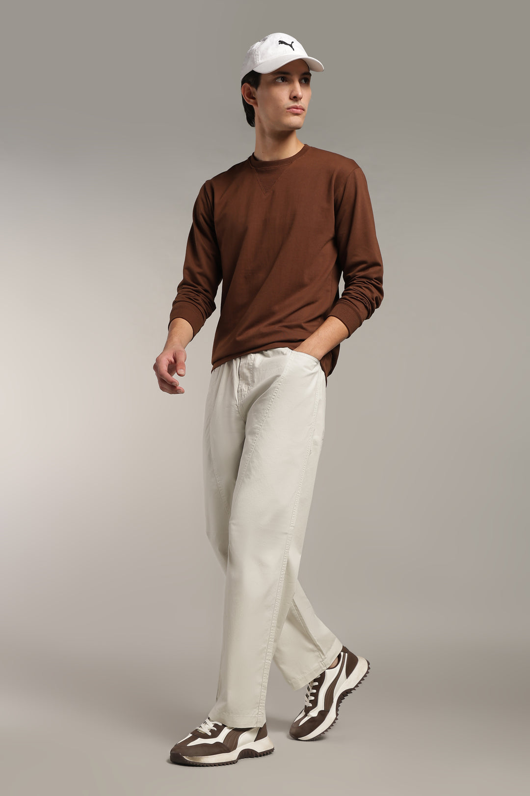 Men’s Cream Relaxed Utility Pants