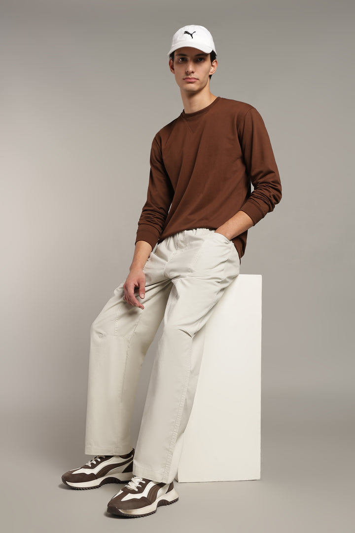 Men’s Cream Relaxed Utility Pants