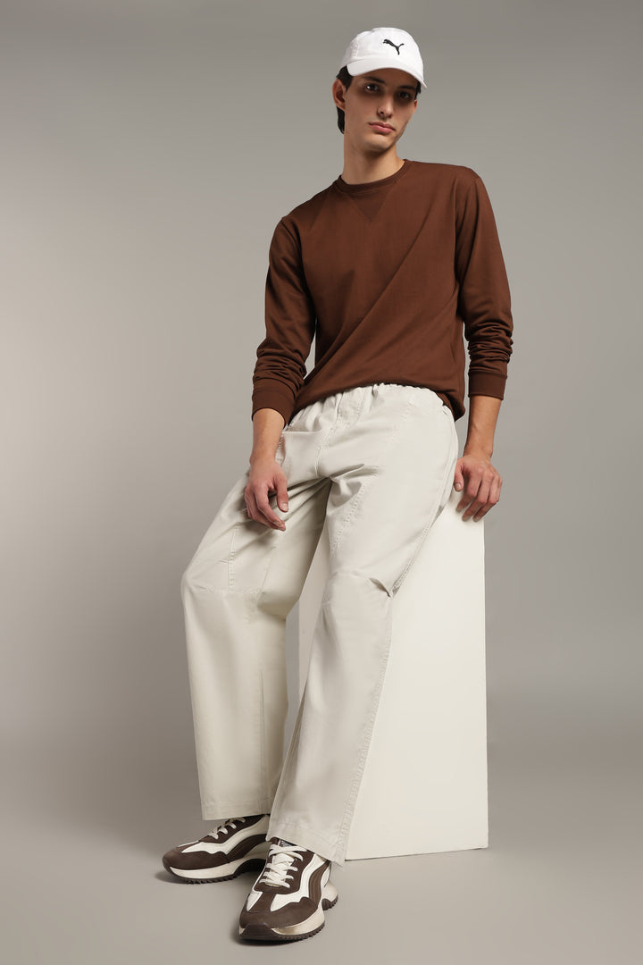Men’s Cream Relaxed Utility Pants
