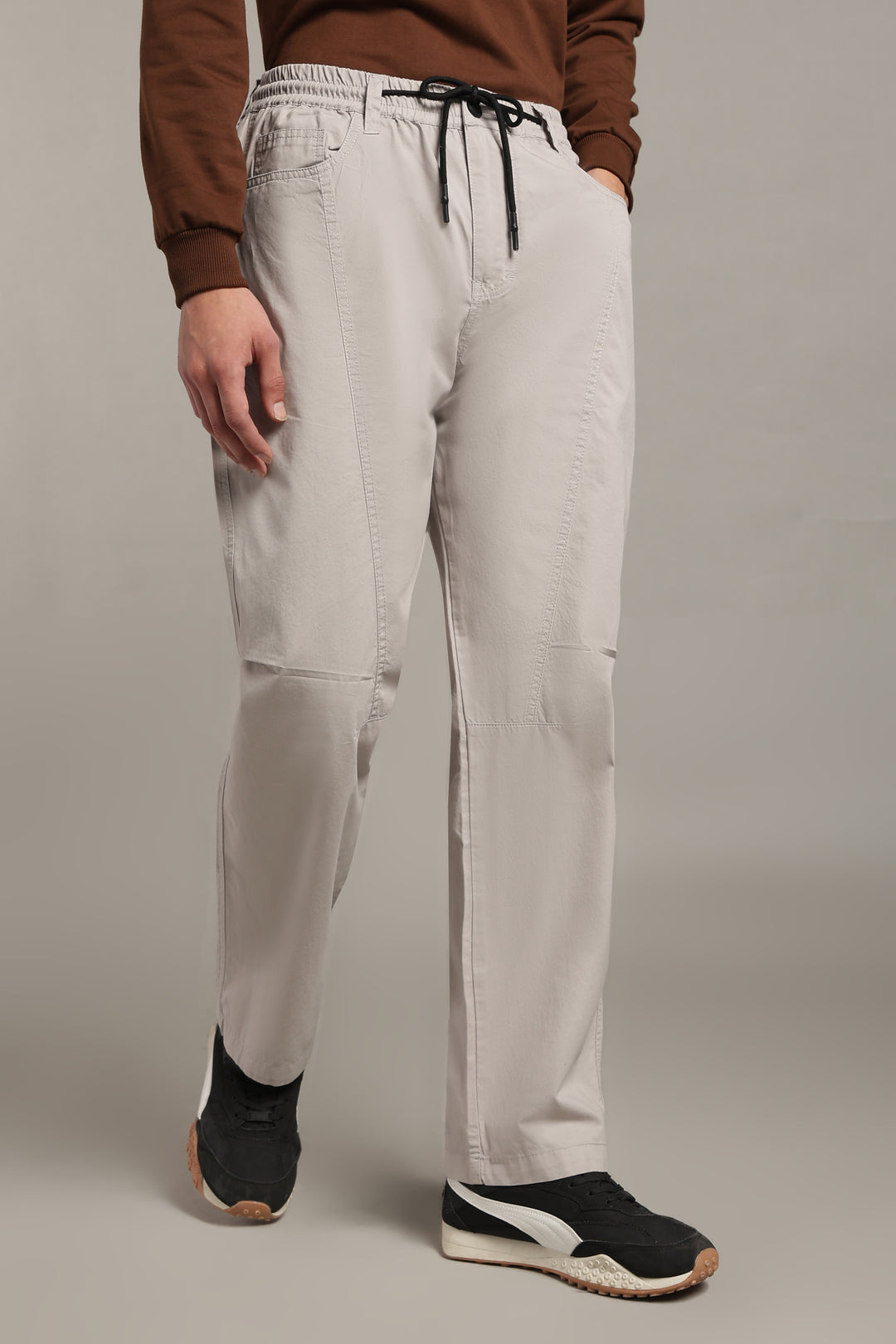 Men’s Light Grey Relaxed Utility Pants