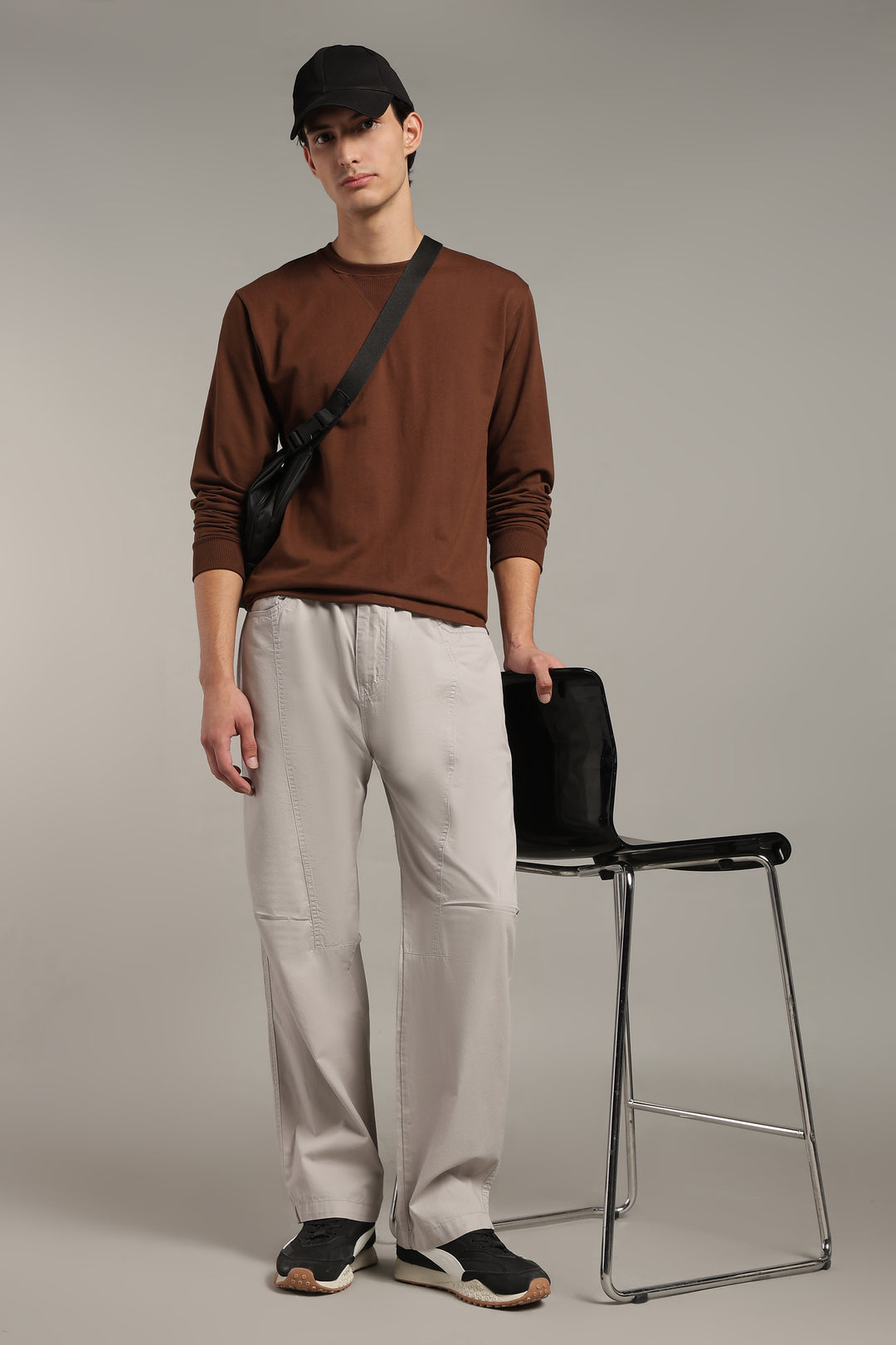 Men’s Light Grey Relaxed Utility Pants