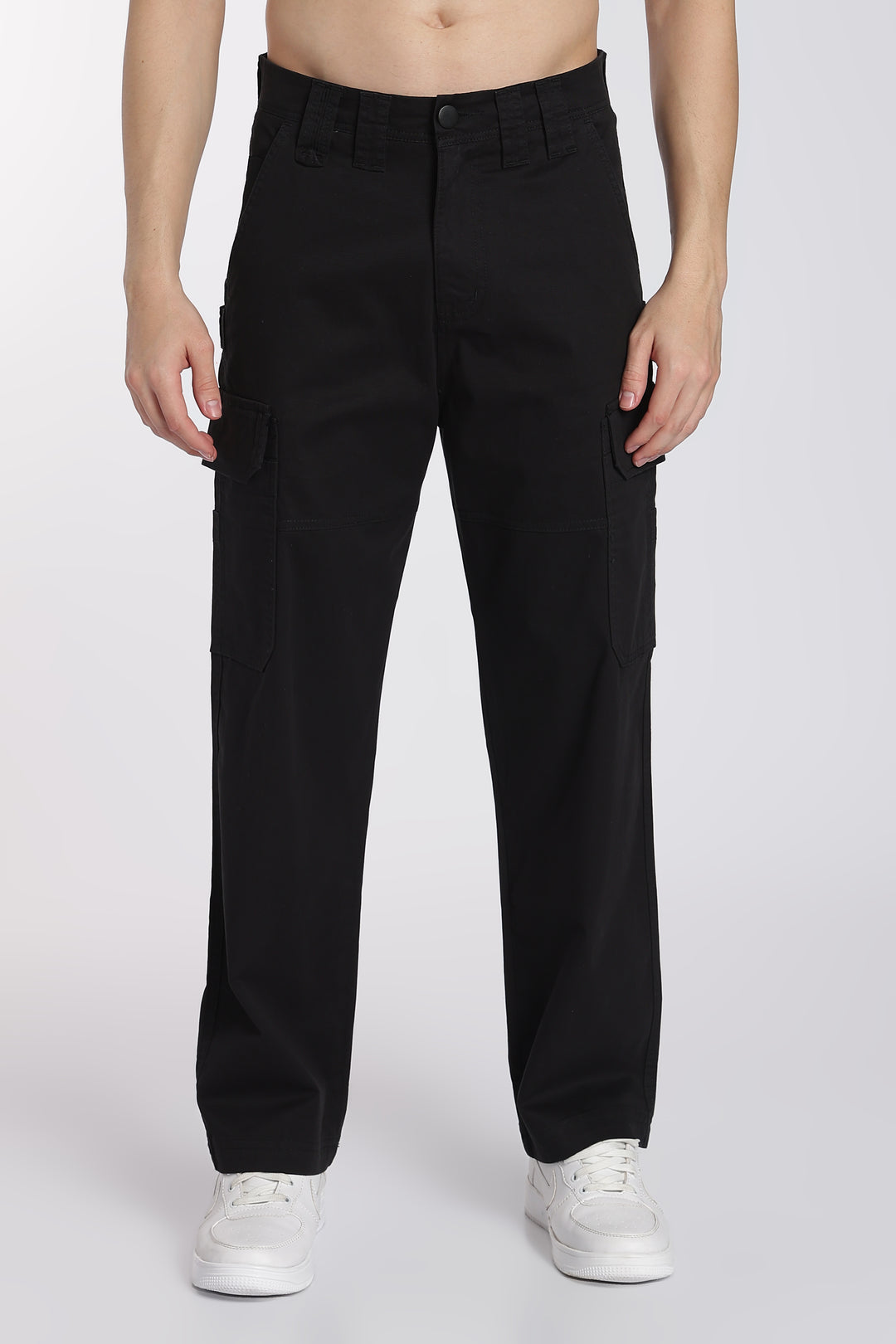 Men's Black Cargo Pants Relaxed Fit