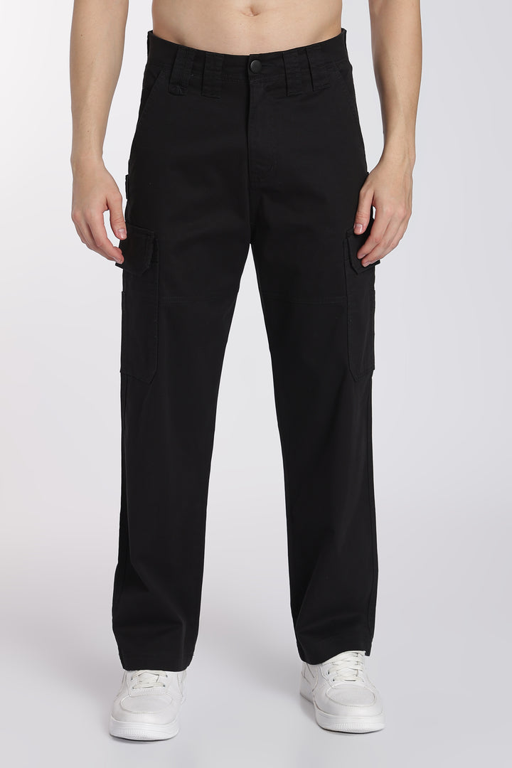 Men's Black Cargo Pants Relaxed Fit