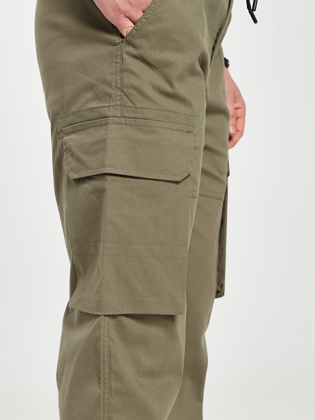 Men’s Olive Green Six-Pockets Cargo Pant