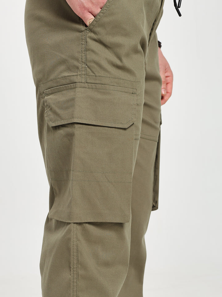 Men’s Olive Green Six-Pockets Cargo Pant