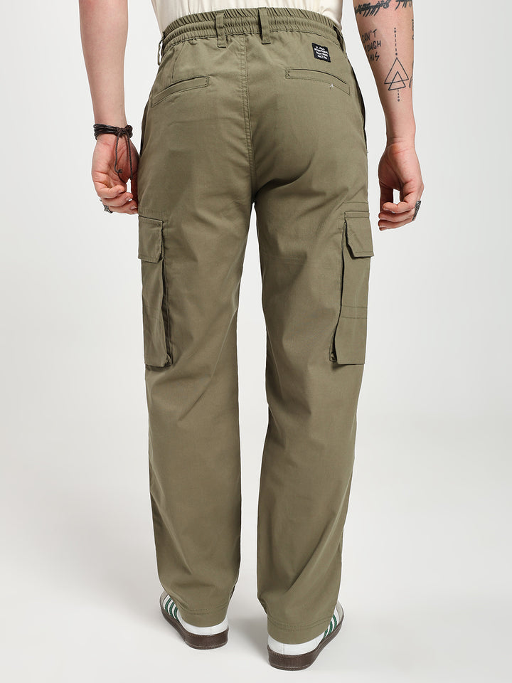 Men’s Olive Green Six-Pockets Cargo Pant