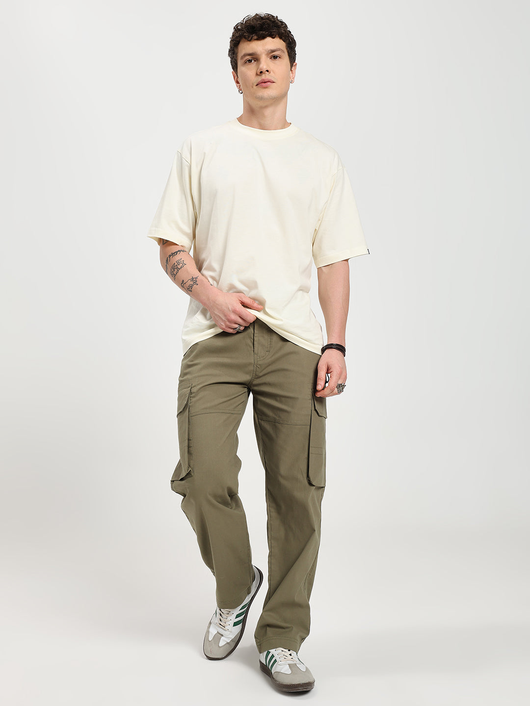 Men’s Olive Green Six-Pockets Cargo Pant