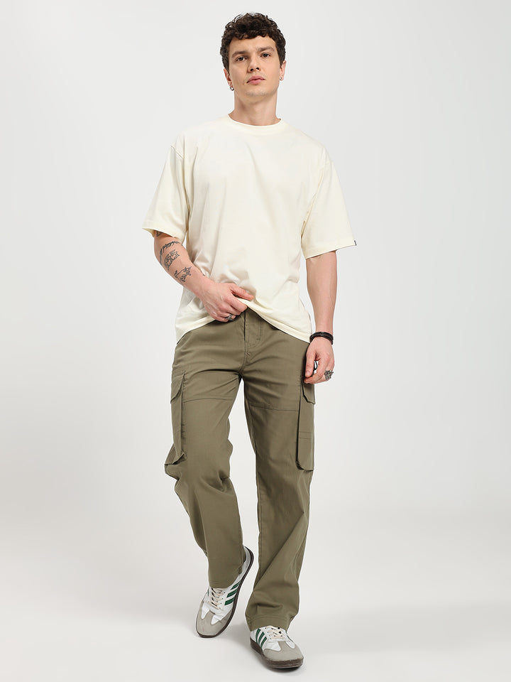 Men’s Olive Green Six-Pockets Cargo Pant